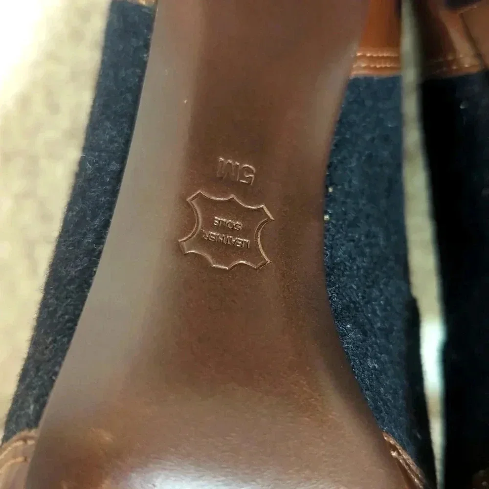 Tory Burch Leighton Black and Brown Leather Booties